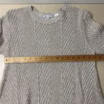 eight eight eight  Women’s Large Biege Cotton Cowl Neck Herringbone Sweater Tunic Photo 5