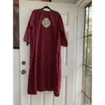 Milan Fashions India Urban Casual Medoum Maxi Long Dress Half Sleeve Leaves Boho Red Size M Photo 6