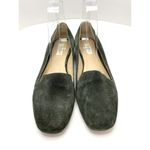 Max Mara Loafers Square Toe Suede Green Flats Women's Size 37 US 6.5 FLAW Photo 1