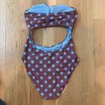 Aerie Swimsuit One Piece Polka Dot Cutout Strapless Cheeky NWT Size Large Photo 2