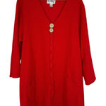 Joseph Ribkoff  Womens Red Textured Knit Tunic Top Size 12 Artsy Lagenlook Photo 0
