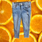 Democracy  Ankle Skinny Jeans Frayed Hem Ab‎ Solution Denim Blue Size 4 Photo 5