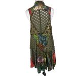 Soft Surroundings Multicolor Boho Open Front Crochet Duster Vest Cardigan S/M Photo 2