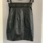 EXPRESS Black High Waisted Belted Faux Leather Mini Skirt Photo 6