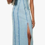 Dala On Tap Midi Paneled Denim Dress Canyon Blue Size 24 NWT Organic Cotton Photo 0