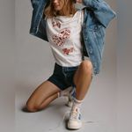 Free People NWT  Banner Day Let's Roll Tee - white ivory red - small Photo 2