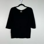 White House | Black Market WHITE House Black Market Knit 3/4 Sleeve Sweater Black Sz M Photo 5