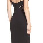 Aidan Mattox Dress 10 NWT Cutaway Crepe Halter Jersey Mesh Sheer Detail Illusion Photo 6