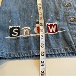 Christopher & Banks  Denim Shirt Women’s M Snow Days Snowman Snowflake Embroidery Photo 12