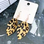 Tear Drop Faux Leather Animal Print Earrings Photo 3