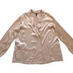 Victoria's Secret Champagne Peach Satin Floral Long Sleeve PJ Pajama Top XL NEW Photo 7