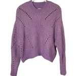 Elizabeth and James  Women’s Open Stitch Cropped Sweater Size XS in Giada Purple Photo 1