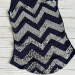 Rue 21 Navy Chevron Sequin Tank Top Sz Sm Photo 1