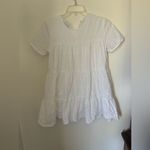 Boohoo Petite white eyelet short sleeve mini dress size 2 100% cotton Photo 5
