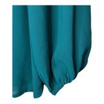 JODIFL  Pleated Ruffle Bubble‎ Sleeve Teal Blue Blouse Women Size Medium Photo 5