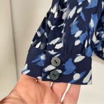 Classiques Entier  Blue Abstract Print Silk Long Sleeve Boho Blouse Womens M Photo 4