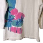 Fresh Produce Women's White Palm Tree Print 3⁄4 Sleeves Sweatshirt Pullover L Photo 2