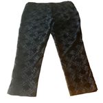 Valerie Stevens Womens Large Black Velvet Burnout Mid Rise Cropped Pull On Pants Photo 1