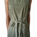 Cloth & Stone Anthropologie Green mini dress belted sleeveless scandi girl Photo 0