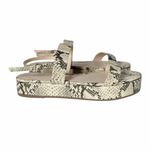 Schutz NEW Sally Leather Embossed Snake Print Flatform Platform Sandals Size 7 Photo 3