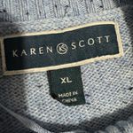 Karen Scott  Light Blue Speckled Mock Neck Knit Sweater Women XL Cotton Blend Photo 5