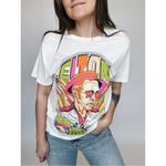 Daydreamer  Cream Pink Green Elton John Bold Pop Art Boyfriend T-Shirt Sz L Photo 7
