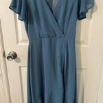 Lulus Blue Dress with Leg Cut-Out Photo 0