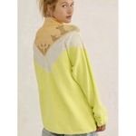 Free People Isla Crochet Quarter Zip Pullover Sweatshirt Photo 2