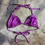 American Apparel Purple Lame Triangle Bikini Top Photo 0