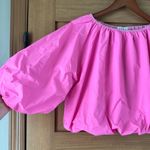 THML  Anthropologie Hot Pink Puff Sleeve Top size Large​​ Photo 2