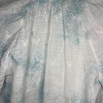 Anthropologie  Lace Trimmed Tie Dye and Embroidered Cotton Tie Neck Top Photo 9