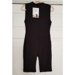 Naked Wardrobe  Sleeveless Mock Neck Romper Zip Up Black Women's Size L Photo 1