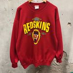 Nutmeg Vintage 90s Redskins Washington Crewneck Unisex Sweatshirt XL USA Made Red Photo 0