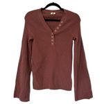 Anthropologie Moth Womens Outpost Henley Sweater Ribbed Flare Long Sleeve Small Photo 6
