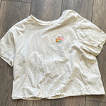 None Big Sur crop top cream 70’s vibe graphic T Photo 0