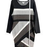 Katherine Barclay Dress Womens Large Knit Sweater Geometric Striped Career NWT Photo 6