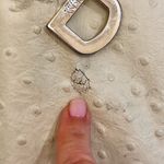 DKNY Ivory Ostrich Embossed Leather Chain Strap Shoulder Bag Photo 12