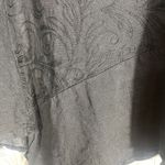 NWT Tina Stephens Made In Italy Black Linen Embroidered Asymmetric Top‎ O/S Size undefined Photo 6