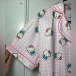 Hello Kitty | Checkered  Print Button Down Pajama Top Medium Photo 4