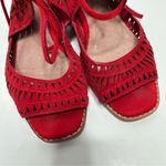 Jeffrey Campbell  Red Rodillo Suede Peep Toe Wedges Size 7.5 Photo 5