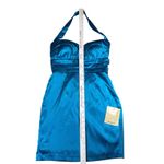 Arden B  Sweetheart Double Rope Halter Dress Tropical Turquoise Size 2 Satin Glam Photo 6