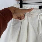 LIONESS Slouchy White Twill Pleated Drawcord Waist Wide-Leg Pants Size S Photo 3