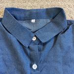 Boutique NWT- Blue Denim Style Long Sleeve Tunic Top Medium Photo 2