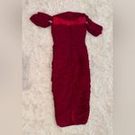 House Of CB NWOT  Carlotta Red Ruched Mesh Off the Shoulder Midi Dress sz XS Photo 6