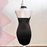 Vintage Beaded Cross Mini Dress Gothic Y2K 2000s Grunge 90s Indie Sleaze‎ Large Black Photo 1