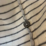Sigrid Olsen  Sport‎ White Gray Striped Cardigan L Photo 4