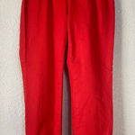 Soft Surroundings  red elastic waist jeans with snaps down the leg‎ seams Photo 0