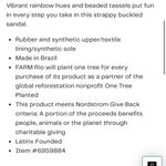 Farm Rio NEW  Beaded Strappy Black Sandal Dust Bag Rubber Sole Size 8 Photo 3