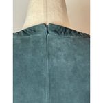 W By Worth Shirt Women 8 Green Crew Neck Leather Tunic Top Moto Luxury Retro Photo 6