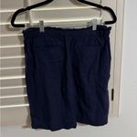 Caslon  Paperbag Waist Linen Blend Skirt with Pockets in Navy Photo 1